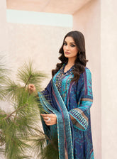 HemStitch Embroidered Silk 3 Piece Unstitched Suit HS24SE D-USC-08 SAHAR